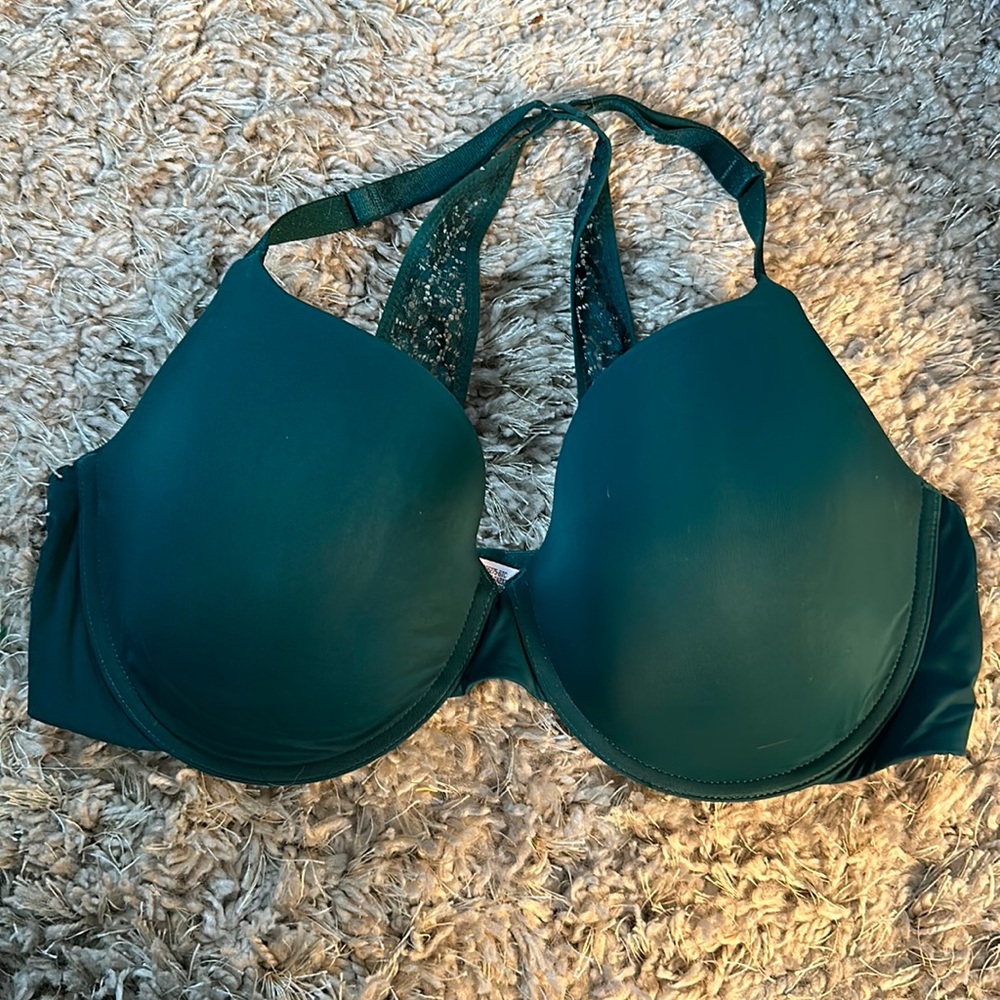 Victoria’s Secret 38D Cross Back Lace Detail Bra in Teal